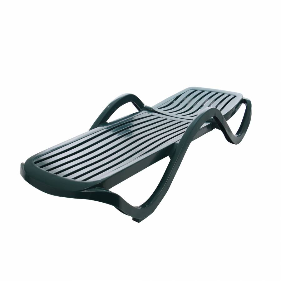 Sezlong Multifunctional KlaussTech Pentru Plaja Sau Piscina, Structura Din Plastic, Rezistenta La Uv, Ajustare A Spatarului, Rezistent La Umezeala, Design Confortabil, 191x70.5x40 cm, Culoare Verde